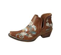 Botines de Mezclilla Bordados con tacón bajo, Estilo Western, Ideales para Festivales, Mujer, cómodos y Modernos, Primavera y Verano con Jeans y Shorts_1
