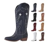 Botines de mujer con tacón blanco Botas occidentales de cuero de invierno zapatos casuales con plataforma botas de vaquero medievales botas antideslizantes botas de senderismo suela suave botas medias
