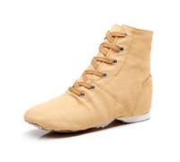 Botines de mujer de caña alta de lona cómodos zapatos de baile jazz o zapatos de yoga para adultos bailarinas flexibles para clases de baile o ejercicios, Amarillo Claro 52, 39 EU
