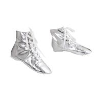 Botines de mujer de piel con purpurina, danza, yoga, rendimiento para niños, para adultos, botas de jazz, zapatos anchos K, plata, 41 EU