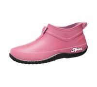 Botines de mujer de verano, botas de goma cortas impermeables para jardín, antideslizantes, suelas suaves, botas de lluvia para deportes acuáticos, botas anchas de goma, botas descalzas para mujer