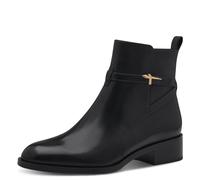 Botines De Mujer En Piel Negra Con Tacón Bajo Suela Antideslizante TAMARIS