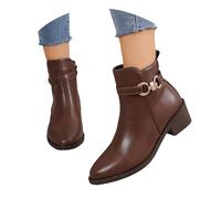 Botines de Mujer Estilo Cowboy, Botas Western con Bordado Elegante, Botines de Piel Gamuza de Tac贸n Medio para Fiesta y Uso Cotidiano