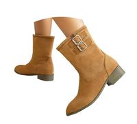 Botines de otoño para mujer, cómodos, modernos, antideslizantes, para caminar, zapatos anchos para el tobillo Chelsea, botas de ante para el tiempo libre, zapatos de mujer, botas de media botines