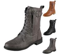 Botines de piel para mujer, con cordones, con cordones, para mujer, botas cortas, cómodas, medias botas, de ante, botas de vaquero, elegantes, botas occidentales, botas Chelsea, botas anchas de goma