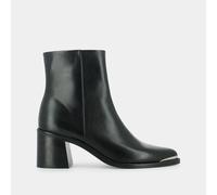 Botines de punta de piel Delo Mujer Talla 37. Color Negro