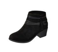 Botines de punta puntiaguda con cremallera lateral para mujer, botines de tacón grueso con correa al tobillo, botines ligeros de ajuste ancho a la pantorrilla, zapatos vintage retro occidentales para