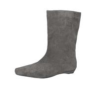 Botines de punta puntiaguda de moda con tacón bajo y tacón bajo hasta la mitad de la pantorrilla, cómodos y elásticos para caminar casualmente y para uso diario, gris, 37 EU