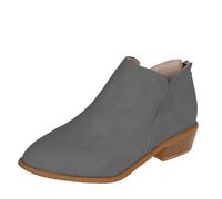Botines de tacón ancho para mujer, botines de tacón bajo para mujer, botines puntiagudos antideslizantes, zapatos casuales con cremallera trasera, calzado para caminar al aire libre, para otoño e