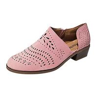 Botines de tacón bajo para mujer, botines de tacón de bloque para mujer, sandalias transpirables y huecas del Reino Unido, zapatos ligeros sin espalda con suela antideslizante, calzado casual de