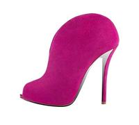 Botines de Tacón de Aguja con Punta Abierta y Boca de Pez para Mujer, Botines Cortos de Tacón Sin Cordones a la Moda, Sandalias de Tacón Alto Sexis y Cómodas para Fiestas,Rose Red,37 EU