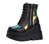 Botines De Tacón De Mujer Botas De Tacón Para Mujer Altos Con Cordones Casual Bordado Cowboy Chelsea Botas De Tobillo Con Cremallera De Moda Clásico Botas, Le Noir 2, 37 EU