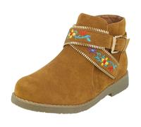 Botines De Tobillo Para Niñas Con Flores Bordadas