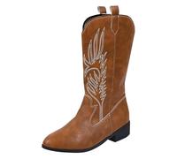 Botines de vaquero para mujer, color marrón alto, botines Chelsea Boots negros, botines de piel para mujer con tacón, elegantes botas occidentales, botas de vaquero, botas de vaquero, botas de vaquero