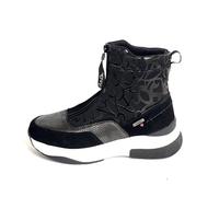 Botines Deportivos de Mujer con diseño Estampado, Suela Bicolor y Cremallera Frontal (Negro, Sistema Tallas Calzado EU, Adulto, Mujer, Números, Mediano, 36)