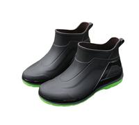 Botines deportivos impermeables para hombre, modernos zapatos de lluvia de corte bajo con acento brillante en el talón y ribetes de contraste para viajes por la ciudad, Green, 39 2/3 EU