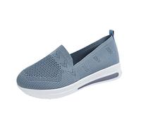 Botines deportivos para mujer, de malla de color sólido, transpirable, suela gruesa, cómodos, casuales para mujer, gris, 39 EU