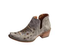 Botines Elegantes de Mezclilla Bordados con folclóricos y diseño de tacón Medio, Mujer, Estilo único y Moderno, Ideales para Festivales y Uso Diario en Primavera y otoño