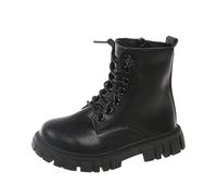 Botines genéricos de moda de lucha para niña - Botas de tobillo con cremallera lateral - Niño/niño, Negro , 30 EU
