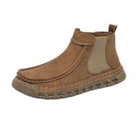 Botines genéricos para mujer de piel con punta redonda, ancha, zapatillas elevadas, panel elástico lateral, suela escalada, antideslizante, flexible, lengua trasera diaria, ciudad, marcha, primavera