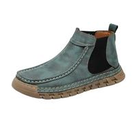 Botines genéricos para mujer de piel con punta redonda, ancha, zapatillas elevadas, panel elástico lateral, suela escalada, antideslizante, flexible, lengua trasera diaria, ciudad, marcha, primavera