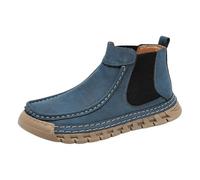 Botines genéricos para mujer de piel con punta redonda, ancha, zapatillas elevadas, panel elástico lateral, suela escalada, antideslizante, flexible, lengua trasera diaria, ciudad, marcha, primavera