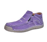 Botines genéricos para mujer - mocasín para mujer, transpirables, ligeras, antideslizantes, con cremallera, costura cómoda, para otoño ciudad, caminata, oficina, casa, morado, 44 EU