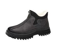 Botines minimalistas modernos de gamuza sintética para hombre, con forro de felpa gruesa, zapatos de invierno cálidos para viajes al aire libre y estilo urbano casual, gris, 40 2/3 EU