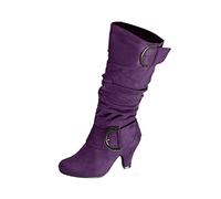 Botines mujer botas retro tacón para mujer zapatos botas mujer botas botas botines tacón cónico botas de mujer, morado, 39 EU