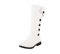 Botines Mujer Cuero Tacón Cuadrado, Botas Plataforma Mitad de la Pantorrilla Para Mujer Punta Redonda, Bota De Gran Tamaño Color Sólido 2025 Nueva Bota Casual Versátil Botas Al Aire Libre Después De