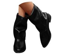 Botines Mujer de Moda, Botas Biker de Cuero Sintético con Hebillas y Cremallera Lateral, Botas de Tacón Grueso Punta Estrecha para Fiesta, Calzado Casual y Elegante Ideal para Otoño e Invierno