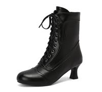 Botines Mujer Invierno Caña Ancha Biker De Montar A Caballo Botas Calor Antideslizante Puntera fáciles poner y quitar para pies hinchados