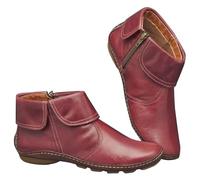 Botines Mujer Planos - Botines para Mujer Cuero Antideslizantes Botas de caña Corta Botas de Tobillo Ortopédicas Botas Cortas con Cremallera Botas de Cuero Impermeables Bota Baja, rojo, 40 EU
