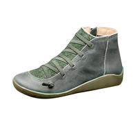 Botines Mujer Tacón Negro Mujer Embroidered Punta Redonda Casual Moda Clásico Botas Para Al Aire Libre Estilo Retro Semi-Altas Entretenimiento Chelsea Botas, C verde., 41 EU