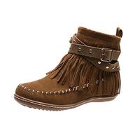 Botines Negras Mujer Botines De Cuero De Ocio Para Al Aire Libre De Moda Clásico Cremallera Lateral Chelsea Botas Color Sólido Puntera Redonda Cómodas Mediados De La Mollet Botas, Marrón A, 37 EU