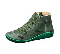 Botines Negras Mujer Botines Mujer Tacón De Ocio Color Sólido Cowboy Cómodo Chelsea Botas Sin Encaje Casual Para Al Aire Libre Cremallera Lateral Botas, A verde., 36 EU