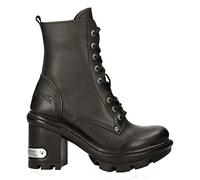 Botines NEW ROCK NEOTYRE07X-S1 Botines Rock Góticos de Cuero Negro de Motociclista Punk a la Moda 40