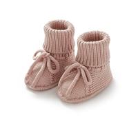 Botines para bebé recién nacido, zapatos de punto de ganchillo para niño y niña, zapatos acogedores para niñas pequeñas, Rojo sandía, 3-6 meses