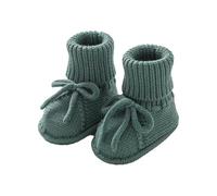 Botines para bebé recién nacido, zapatos de punto de ganchillo para niño y niña, zapatos acogedores para niñas pequeñas, botas bonitas y elegantes para bebé niña, Green, 6-9 meses