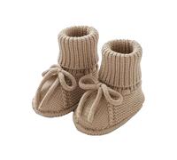 Botines para bebé recién nacido, zapatos de punto de ganchillo para niño y niña, zapatos acogedores para niñas pequeñas, café, 3-6 meses