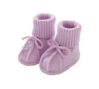 Botines para bebé recién nacido, zapatos de punto de ganchillo para niño y niña, zapatos acogedores para niñas pequeñas, botas bonitas y elegantes para bebé niña, Purple, 0-3 meses