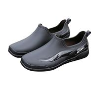 Botines para hombre Botas cortas de verano impermeables antideslizantes Botines de lluvia monocolor Planas Suela suave Cómodas Botas de lluvia para exteriores Barro Jardín Zapatos de lluvia, 39,5-41,5