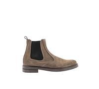 Botines para hombre de ante de invierno Botas Chelsea Made in Italy Botas suela goma, beige, 44 EU