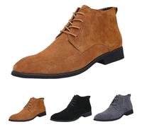 Botines para hombre, elegantes, Chelsea Boots para hombre, de ante, para el tiempo libre, para el tiempo libre, para senderismo, antideslizantes, cálidos, para otoño, vaquero, con cordones, para