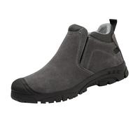 Botines para hombre, para moto, vaquero, de piel, para ocio, sin cordones, para el trabajo, para cowboy, para moto, trekking, otoño, altos, trekking, resistentes al agua, gris, 40 EU