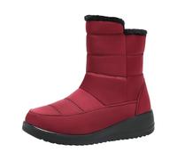Botines para mujer 2026 con plataforma suave para mantener el calor, cierre de , zapatos casuales de invierno, Red, 36.5 EU