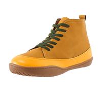 Botines para mujer, antideslizantes, estilo étnico, botas cortas, cómodas, planas, con cordones, zapatos de invierno para mujer, ligeras, deportivas, medias largas, informales, de caña corta, amarillo