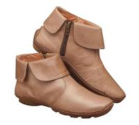 Botines para mujer, botas de vaquero de piel, impermeables, suaves, cómodas, vintage, monocolor, antideslizantes, sólidas, botas de invierno, para exteriores, senderismo, informales, con cremallera