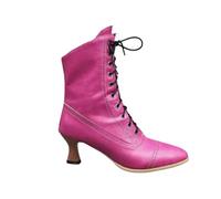 Botines para mujer, con cordones, estilo steampunk, tacón alto, suela gruesa, zapatos de vestir cortos, 1001, 42 EU
