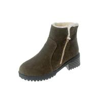 Botines para mujer con tacón de bloque con cremallera y plataforma, botas cortas para el tobillo de invierno, botas de entretiempo, color negro, traje tradicional tirolés, ancho H, botas de piel